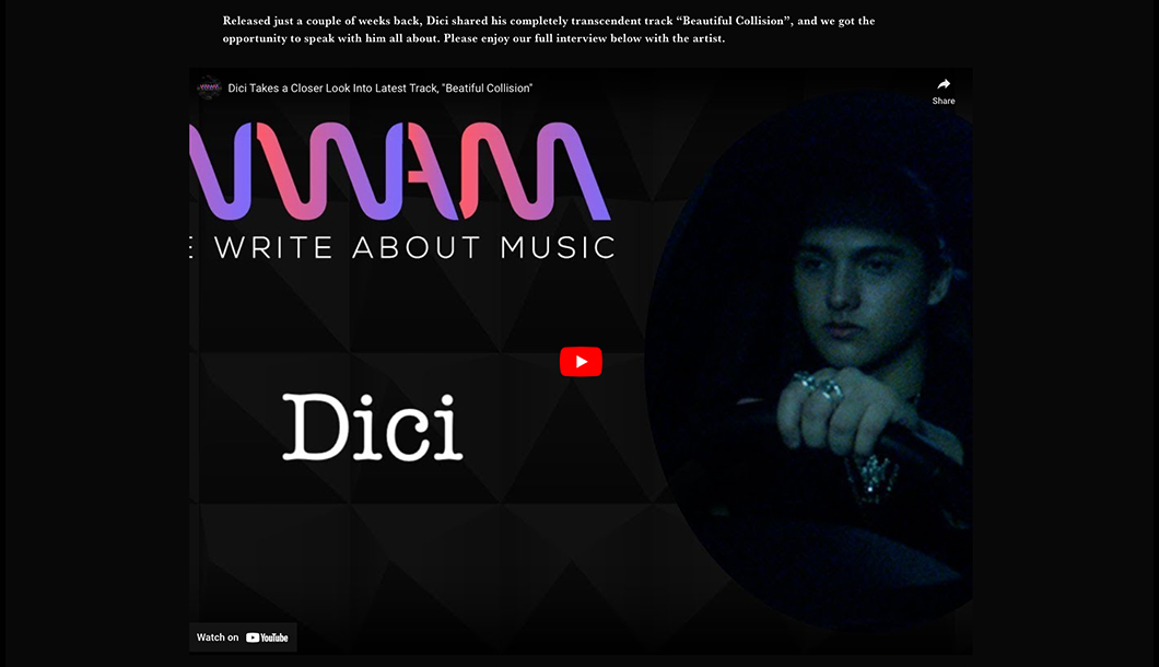 Dici takes a closer look into latest track, Beautiful Collision